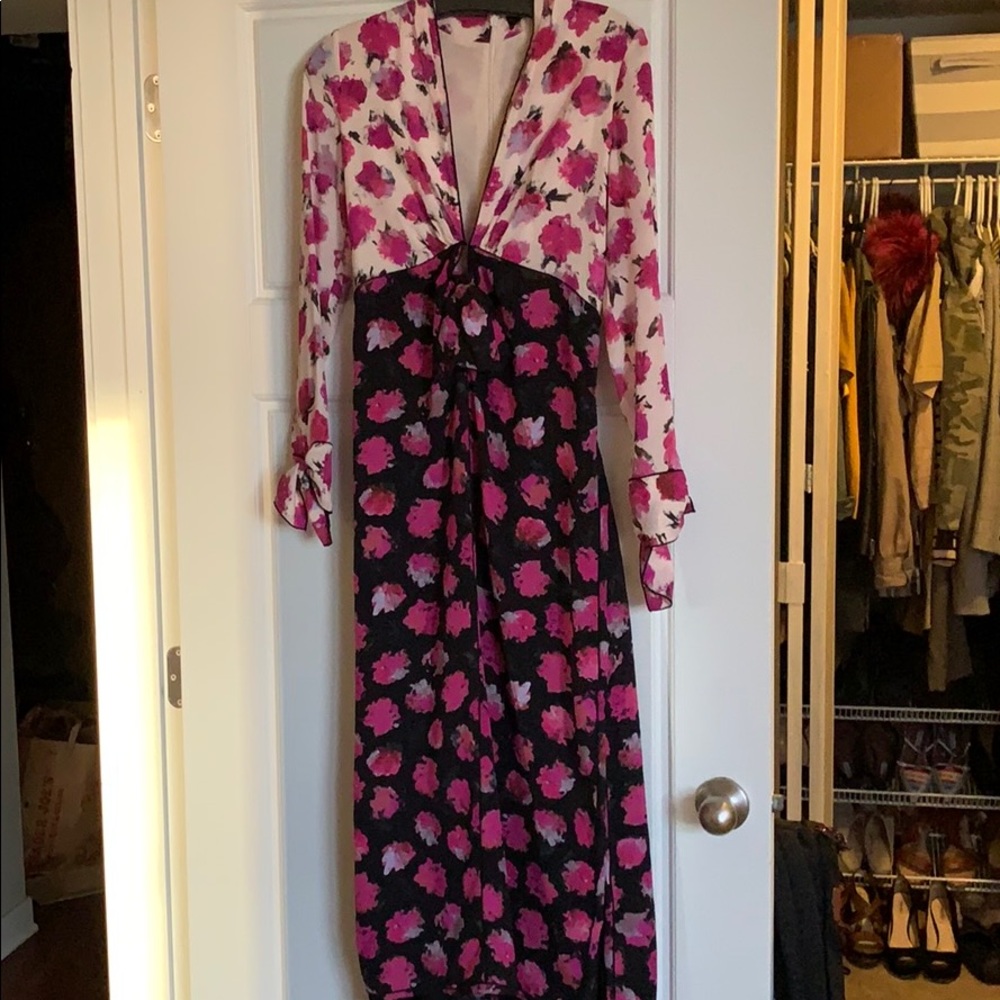 Proenza Schouler Pink Floral Midi Dress 0 - Picture 4 of 8
